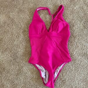Cupshe Pink One Piece Swimsuit Halter Style